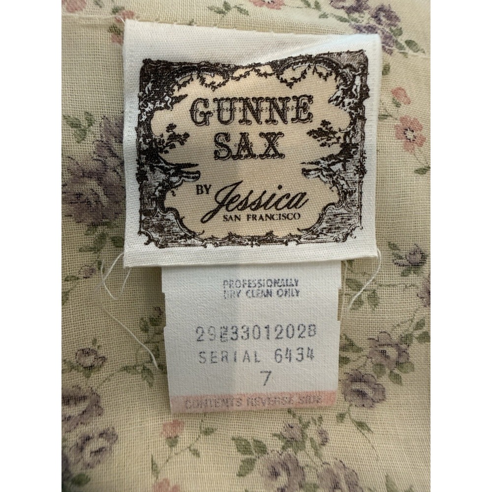 Vintage Gunne Sax Jessica XS Victorian Prairie Floral Lace Maxi Dress 26W - Picture 8 of 11